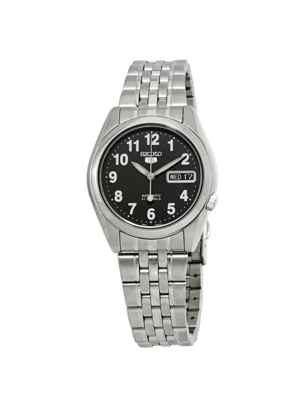 NWT Seiko Series 5 Automatic Black Dial Men's Watch